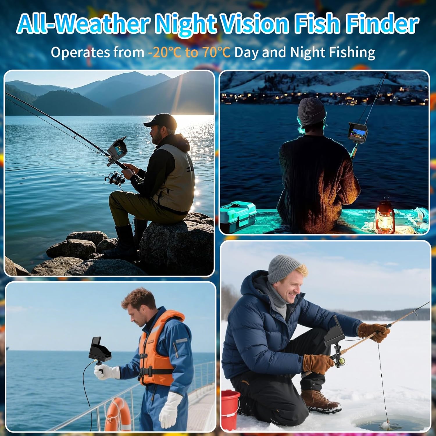 Portable Fish Depth Finder Wat - Fishing Depth Finder ulasan dan harga