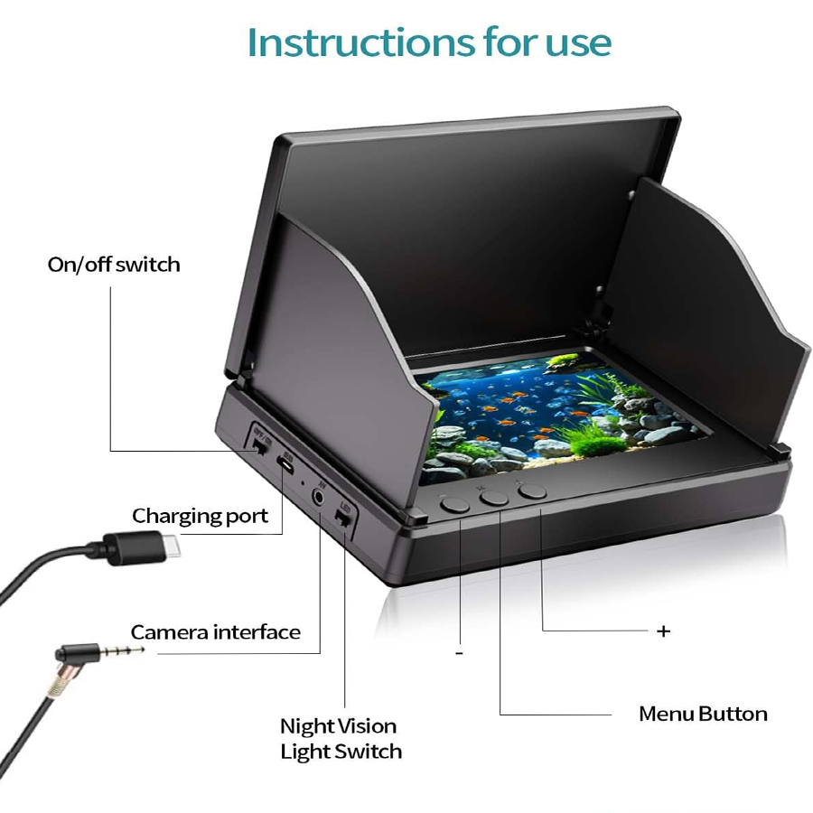 FOURQ Handheld 1080P 4.3'' LCD - Fishing Depth Finder ulasan dan harga