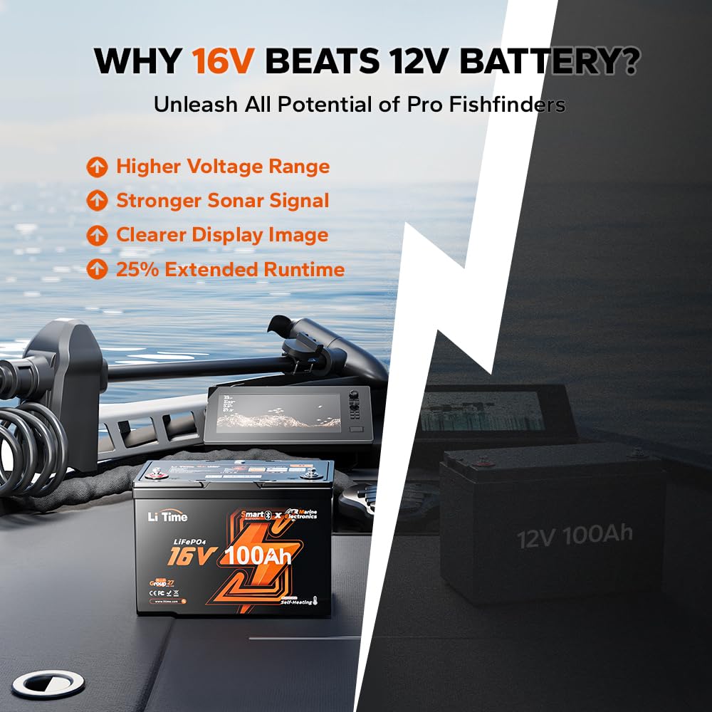 16V 100Ah Group 27 LiFePO4 Bat - Fish Finder Charger ulasan dan harga