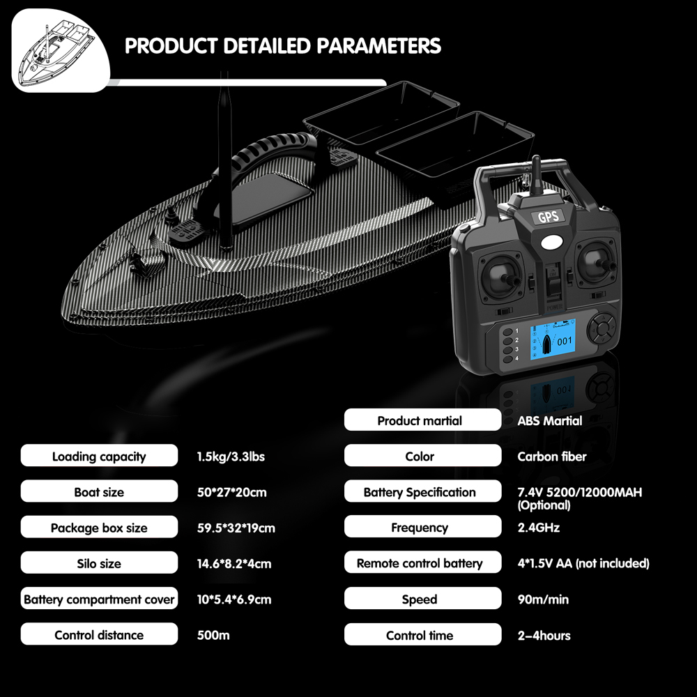 V070 12000mAh/5200mAh RC Bait  - Fishing Gps ulasan dan harga