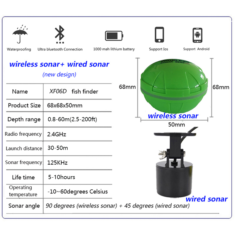 Portable Bluetooth Wireless So - Fishing Depth Finder ulasan dan harga